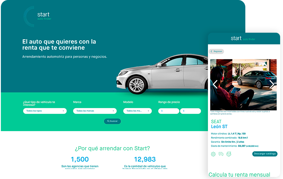 Servicio de Diseño UI/UX, Aplicación web para Start Autofinder