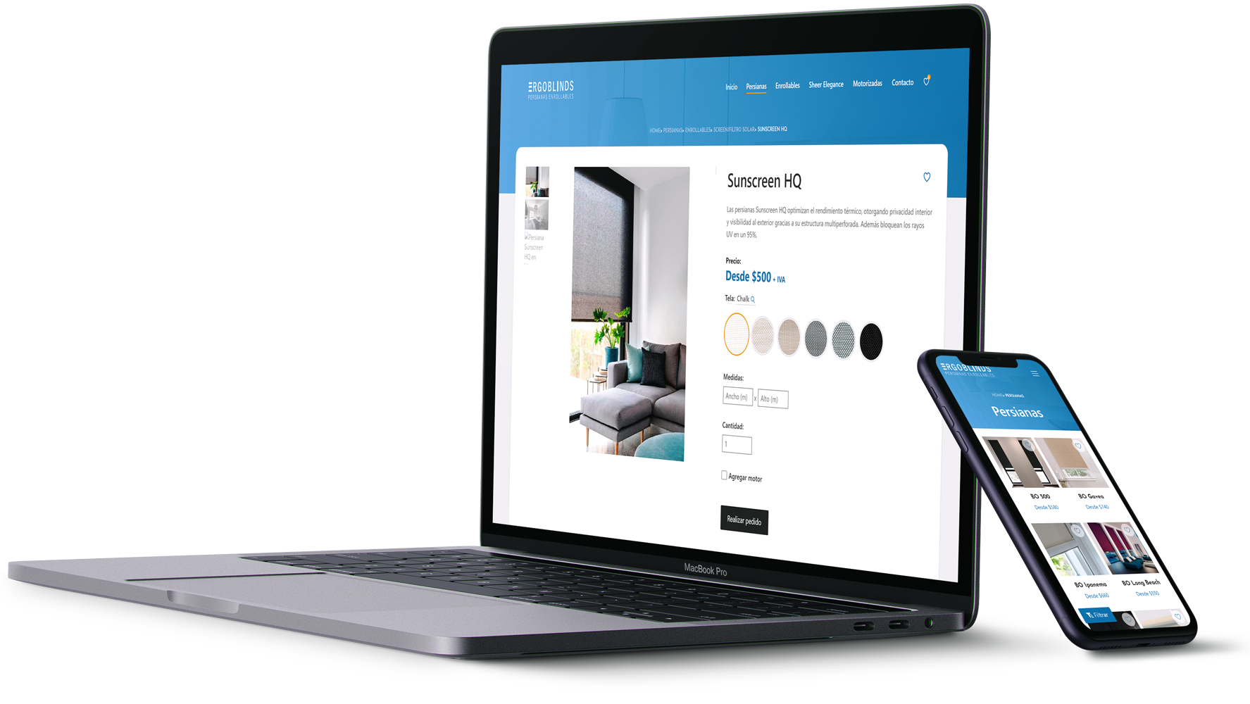E-commerce con optimización Google para Ergoblinds Persianas Enrollables
